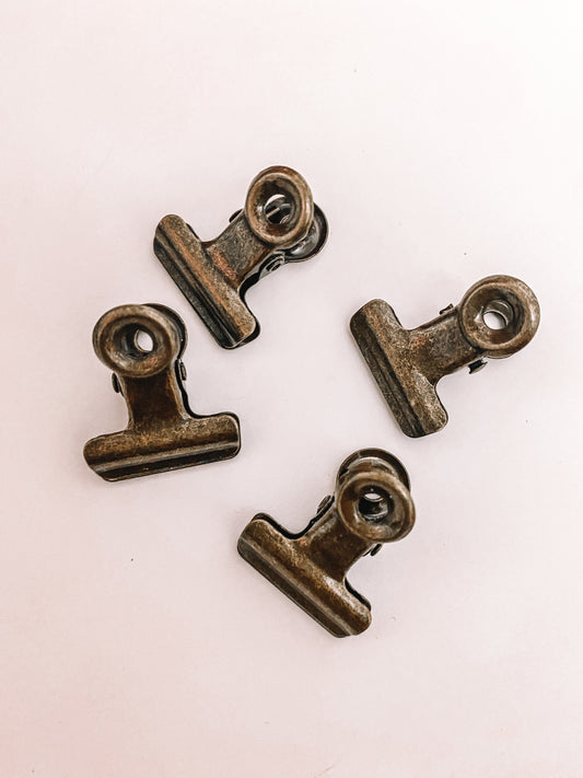 Mini Antiqued Bulldog Clips