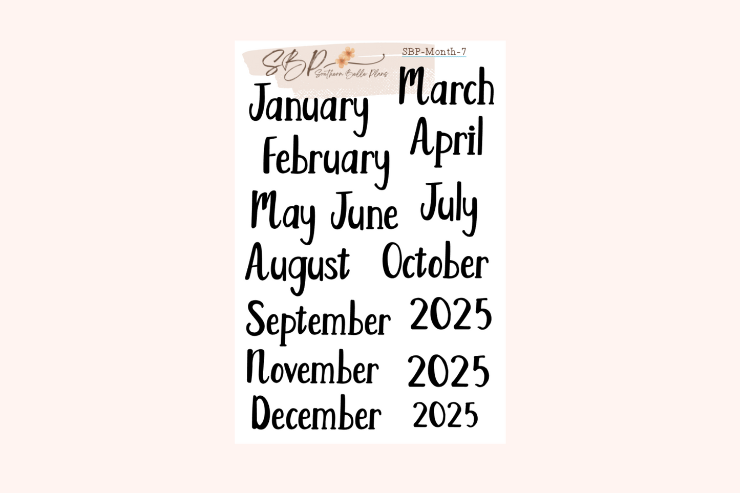 Months - Script