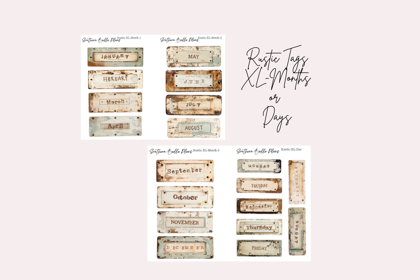 Rustic Metal Tag Stickers